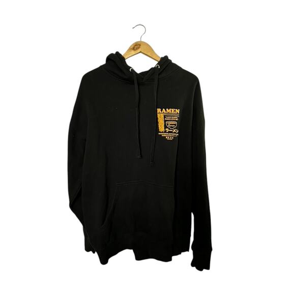 Ramen Noodle Black Graphic Hooded Sweatshirt Men's Size XL X Large NEW - Picture 1 of 5